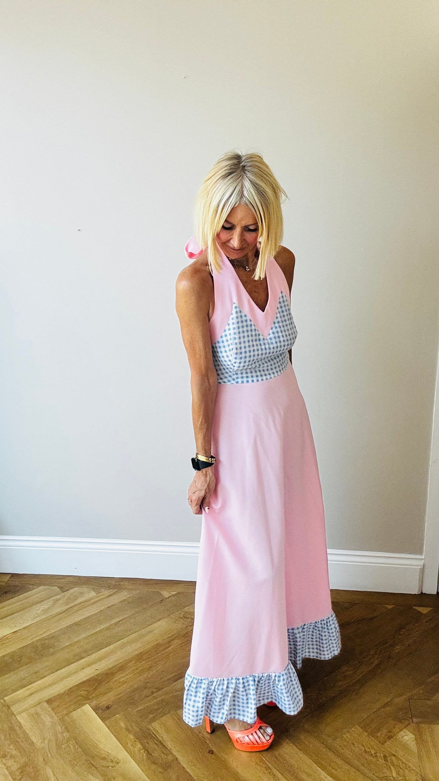 Pretty Gingham Maxi Dress.