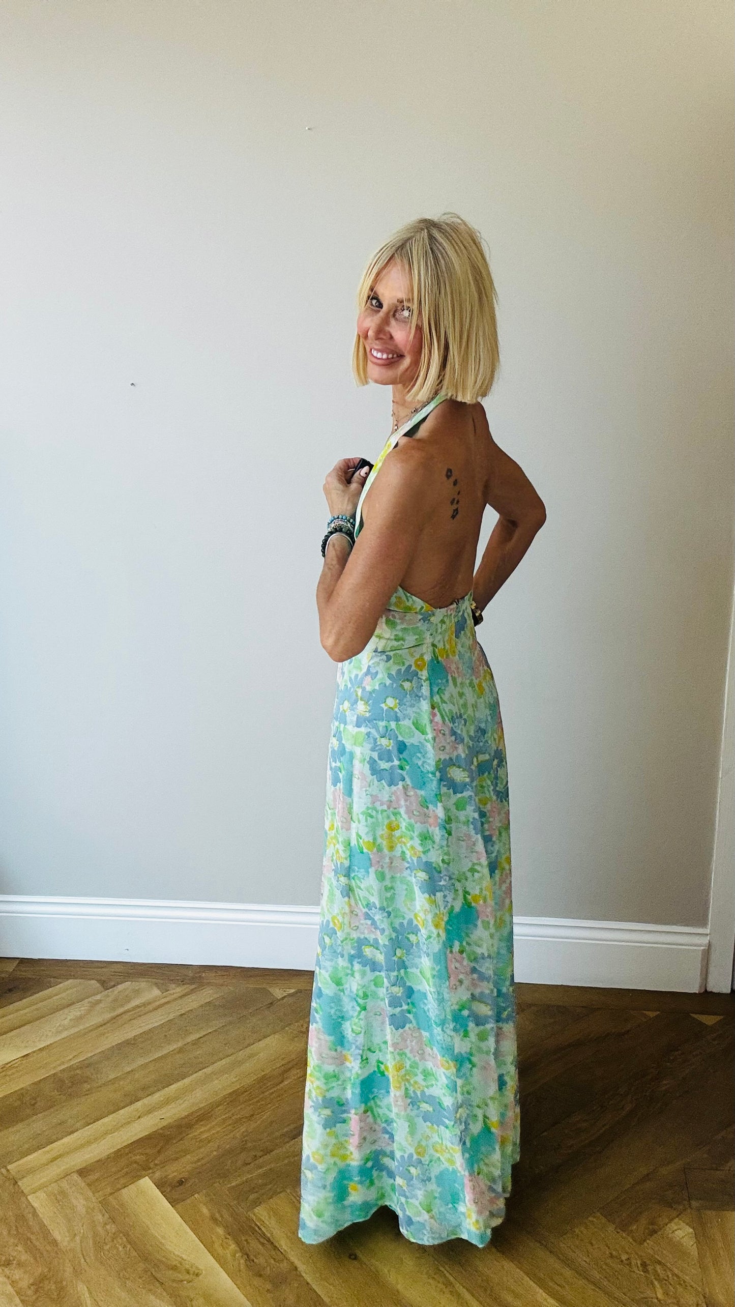 1970’s Floral Halter Dress