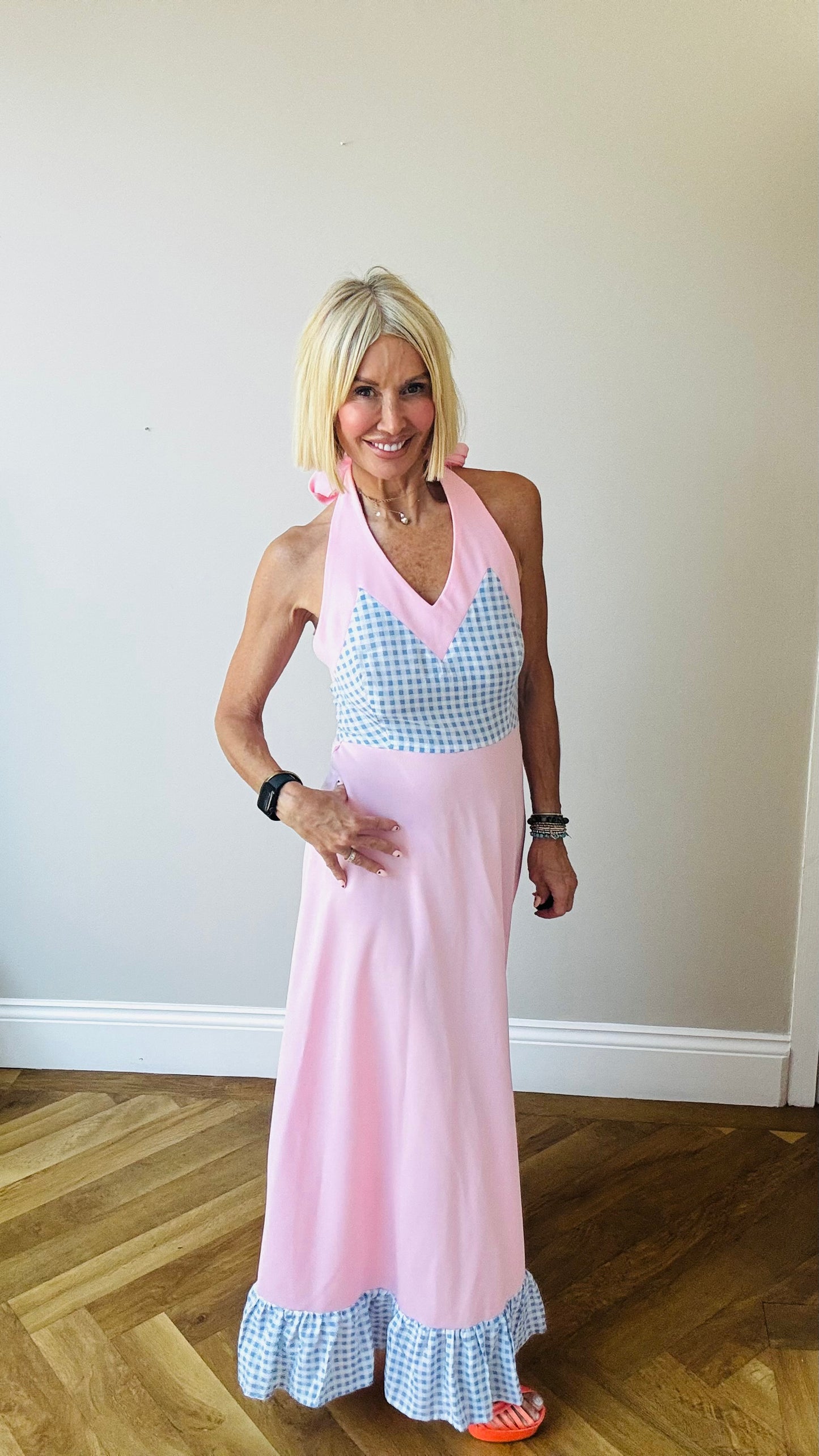 Pretty Gingham Maxi Dress.