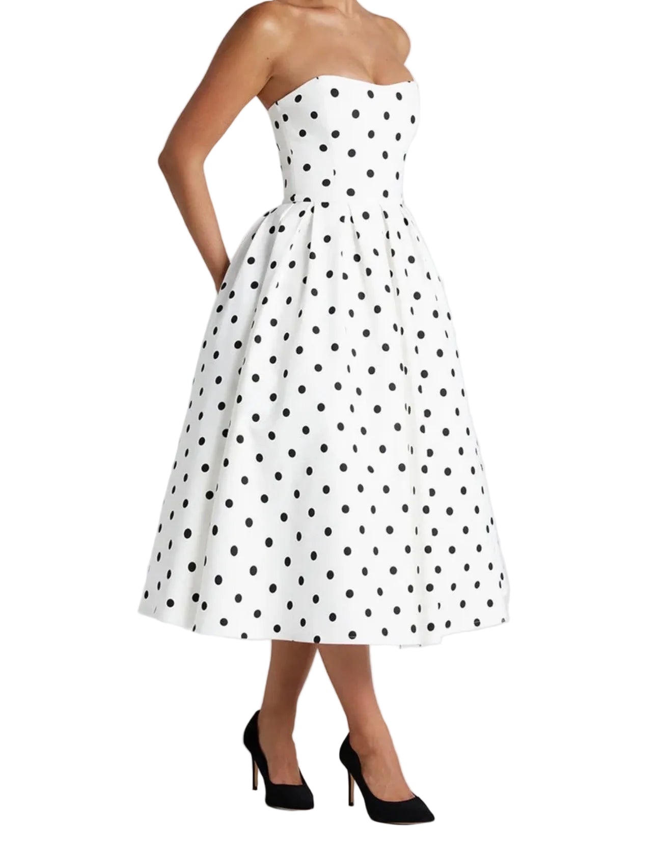 “Edith” Polka Dot Midi Dress