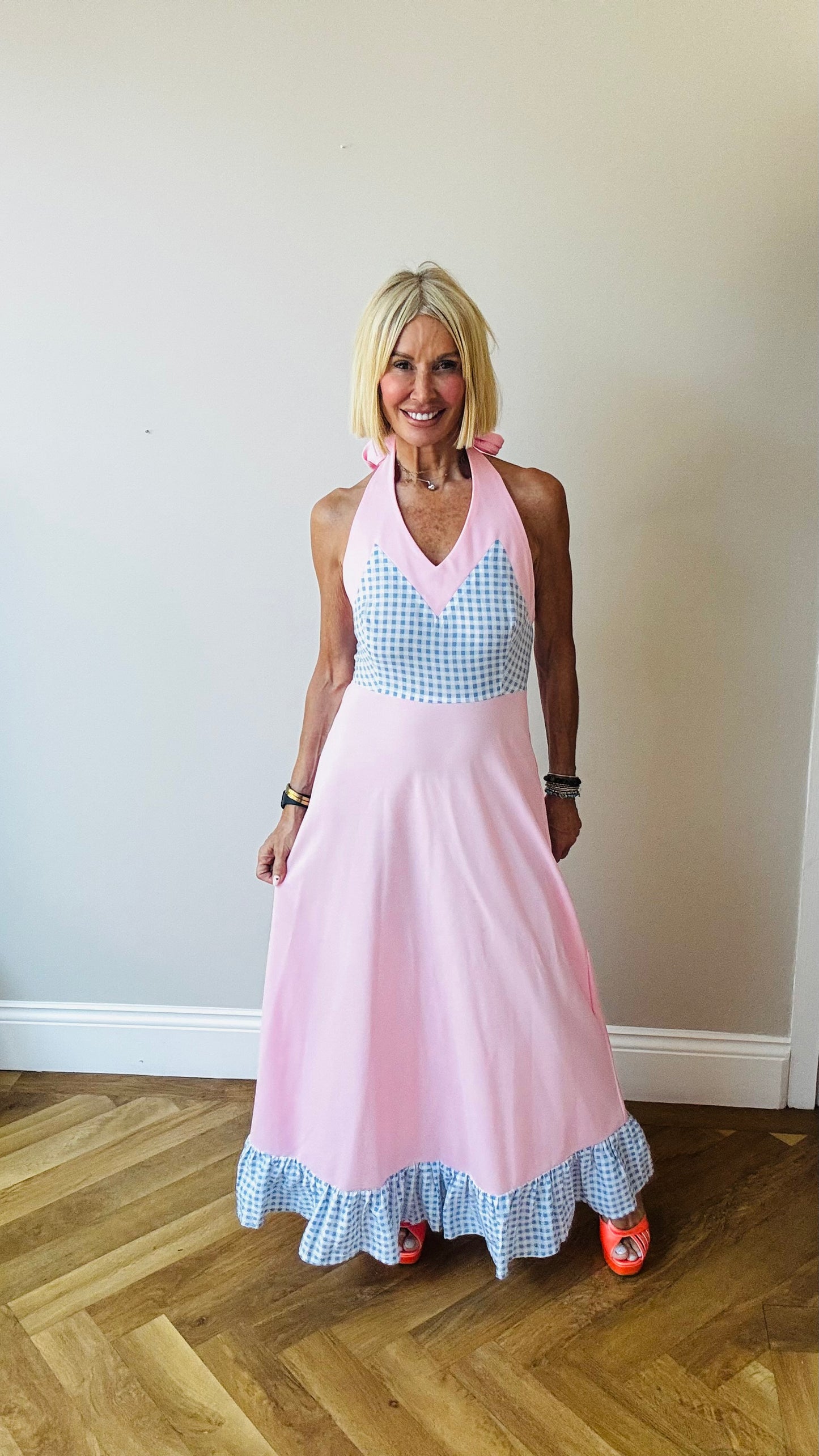 Pretty Gingham Maxi Dress.