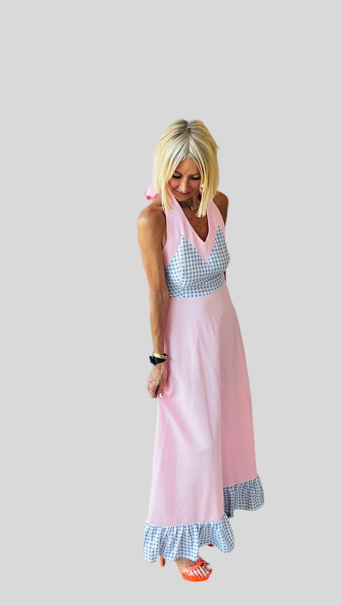Pretty Gingham Maxi Dress.