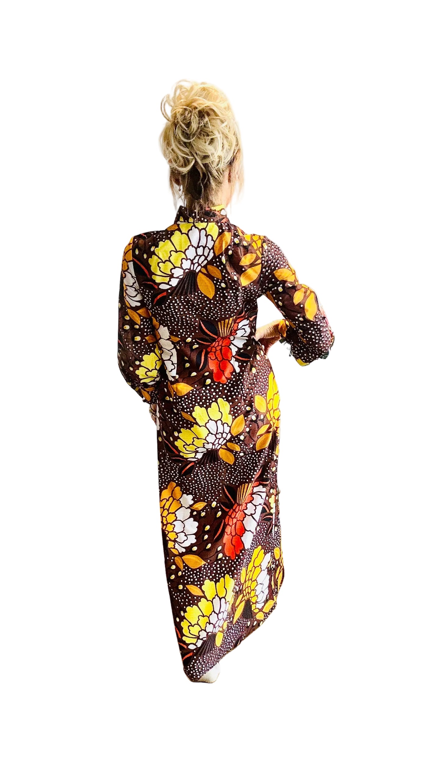 Epic 1970’s Dagger Collar Maxi Dress