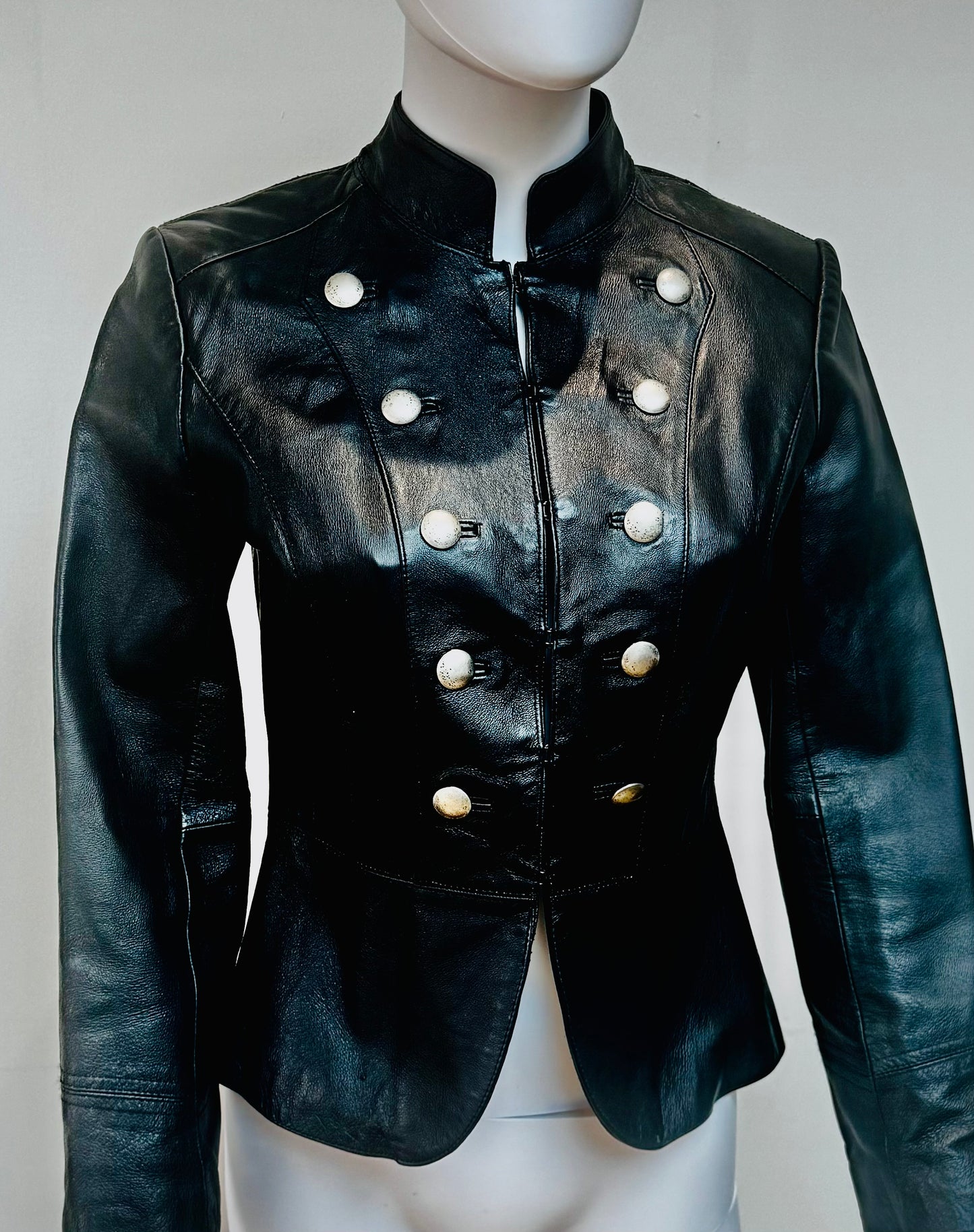 Vintage “Napoleon “ Style Leather Jacket