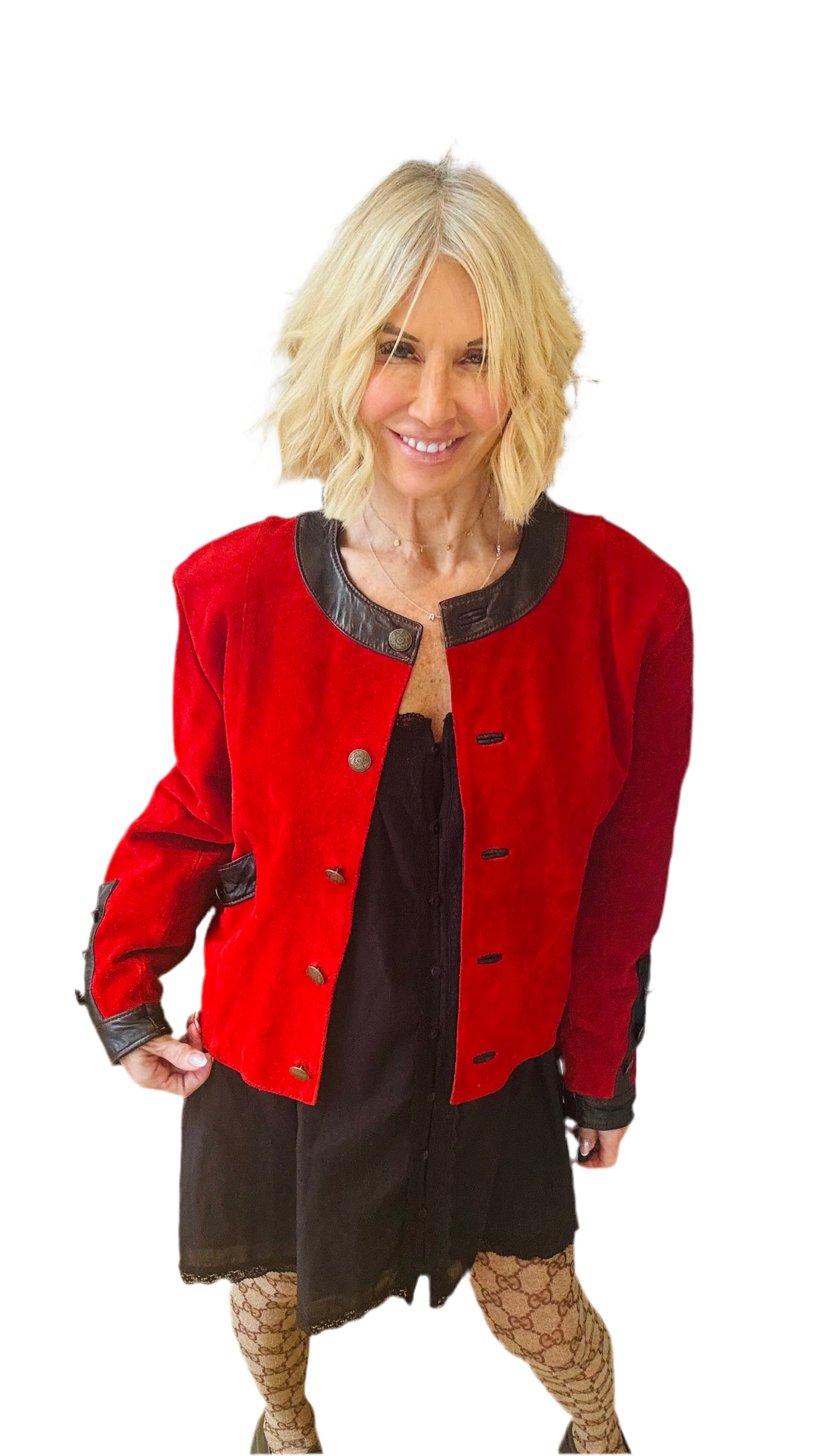 1980’s Suede Jacket with Leather Trim