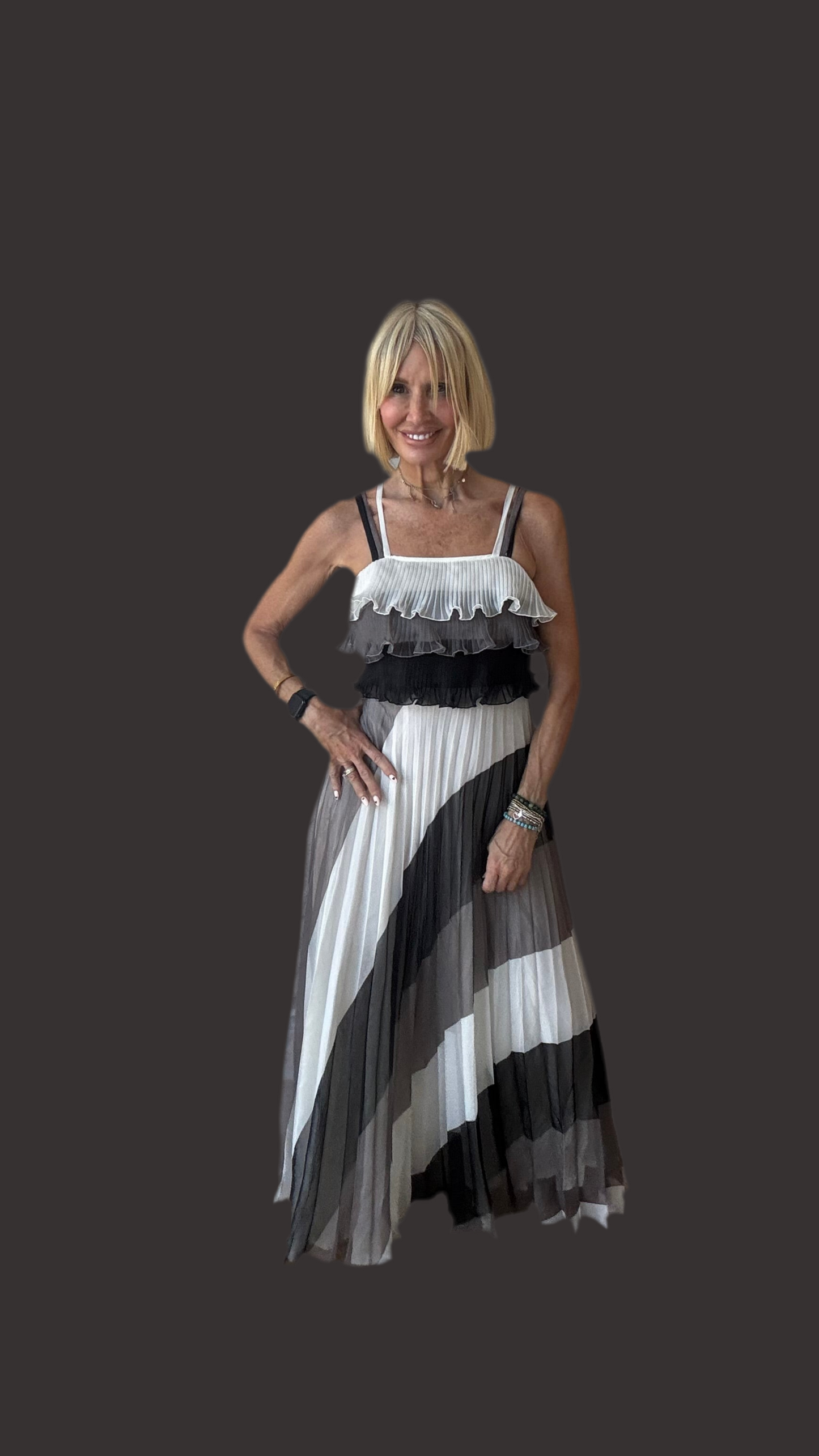 1970’s Stunning Pleated Maxi Dress