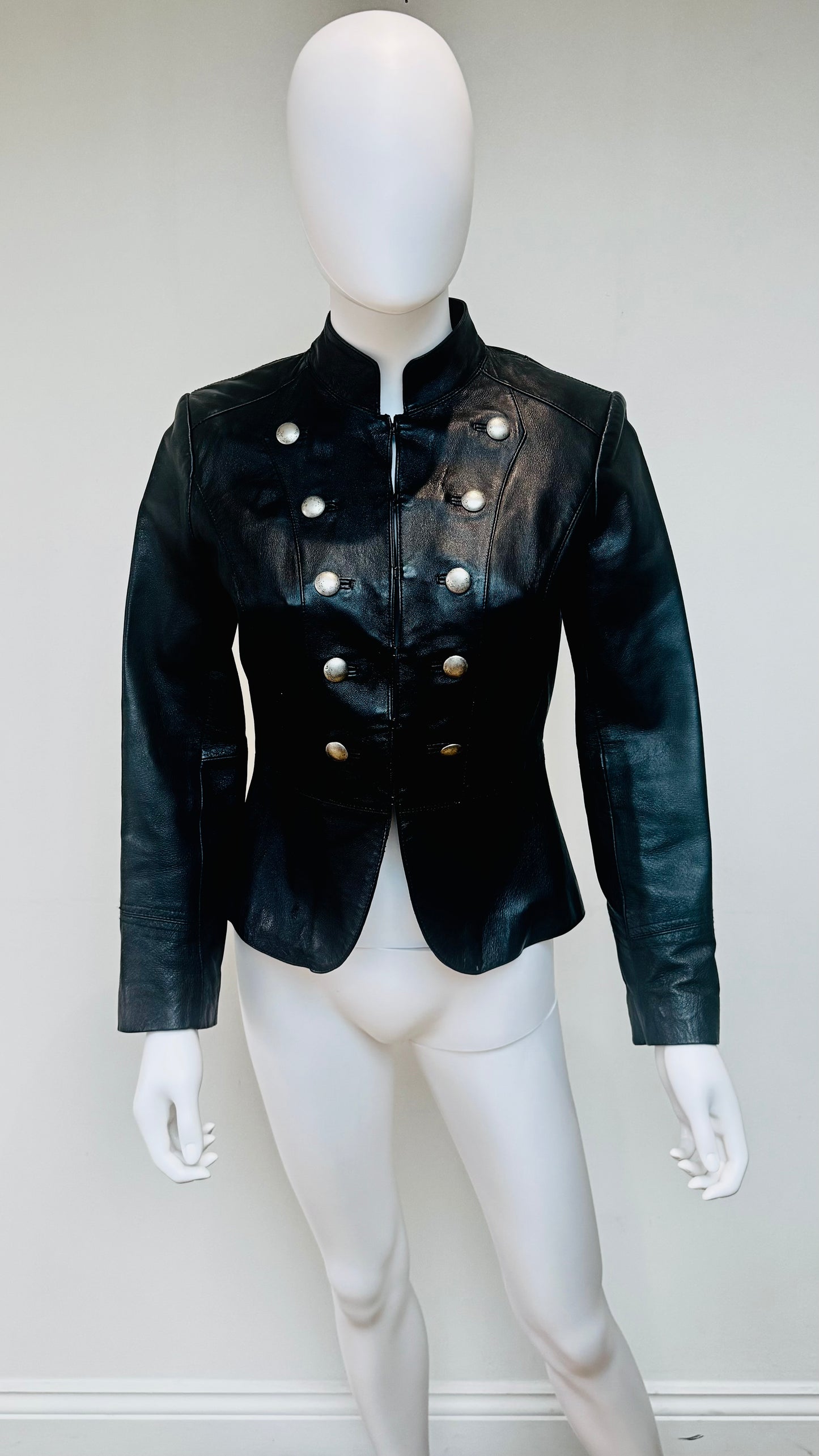 Vintage “Napoleon “ Style Leather Jacket