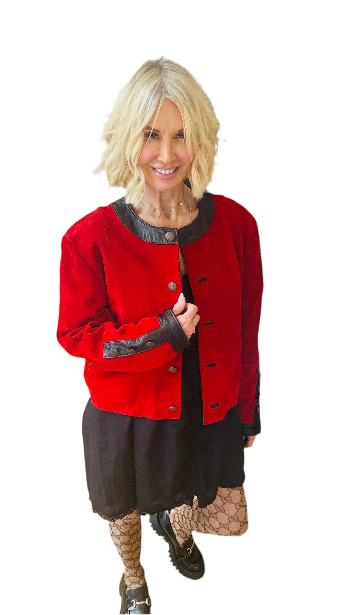 1980’s Suede Jacket with Leather Trim