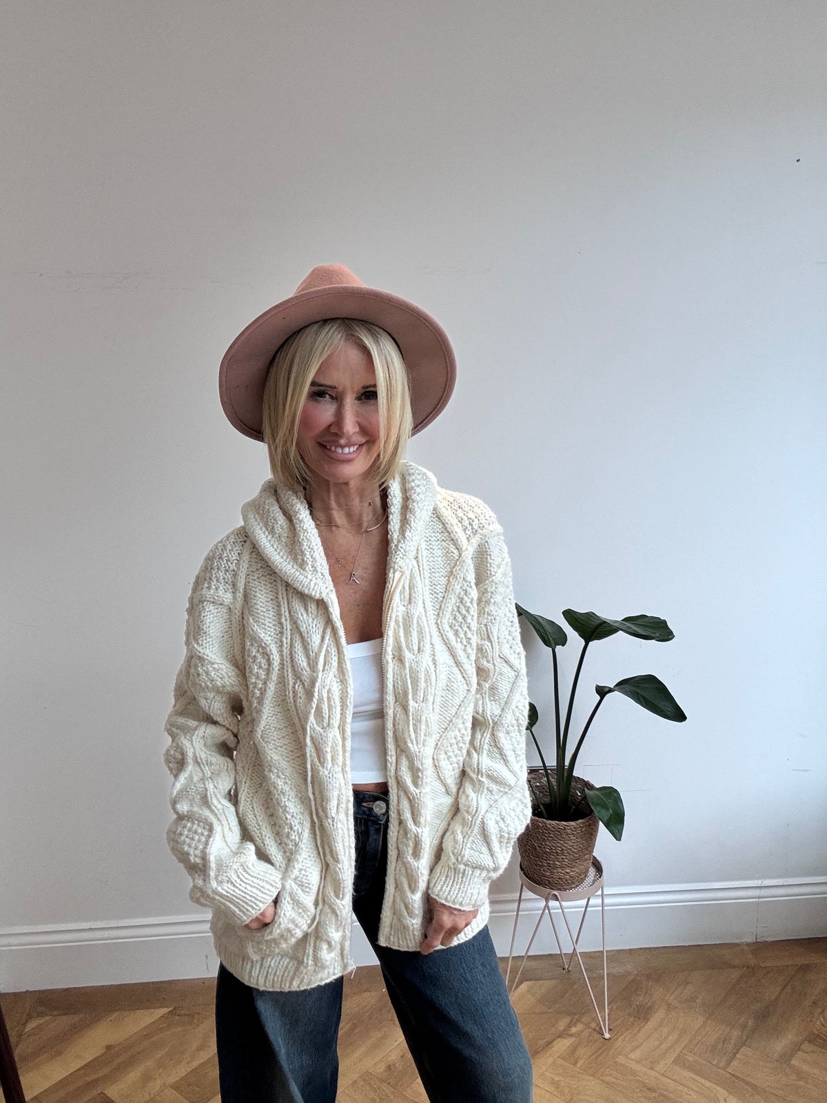 Stunning Vintage Aran Hooded Knit