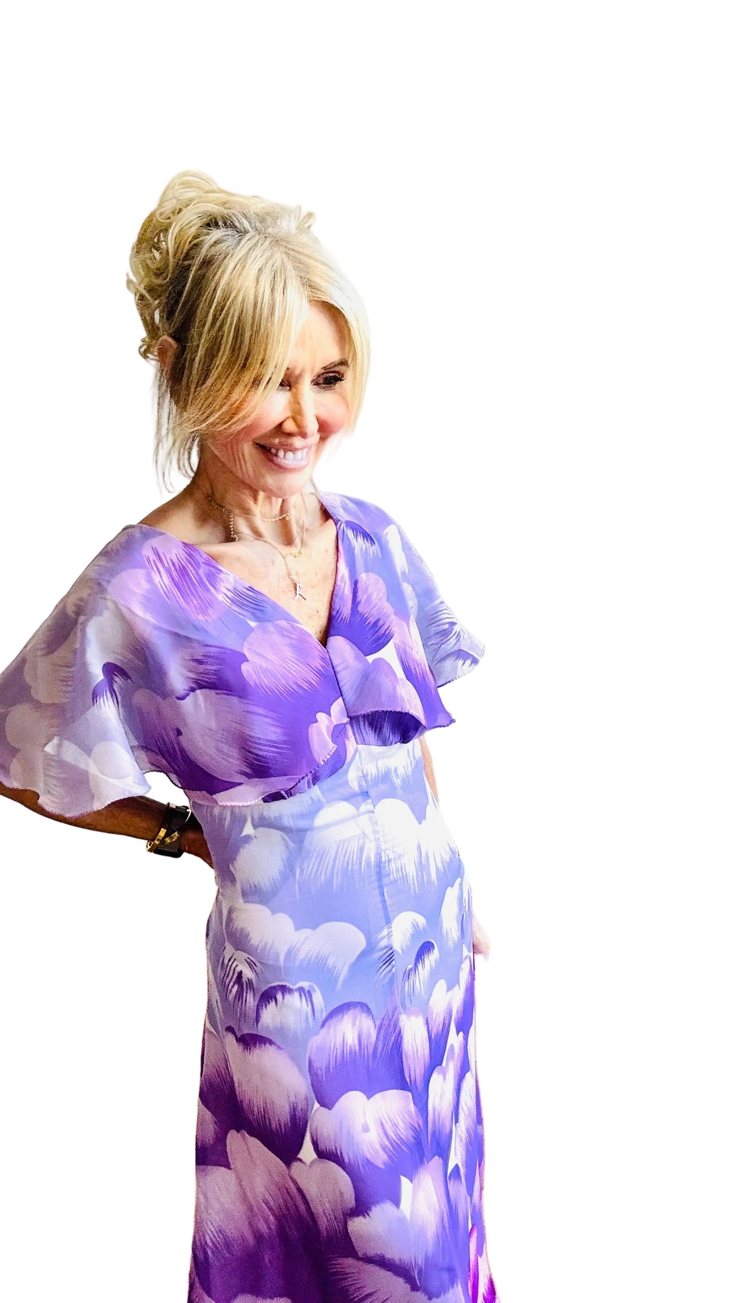 “Modell” Caped Sleeve Maxi Dress