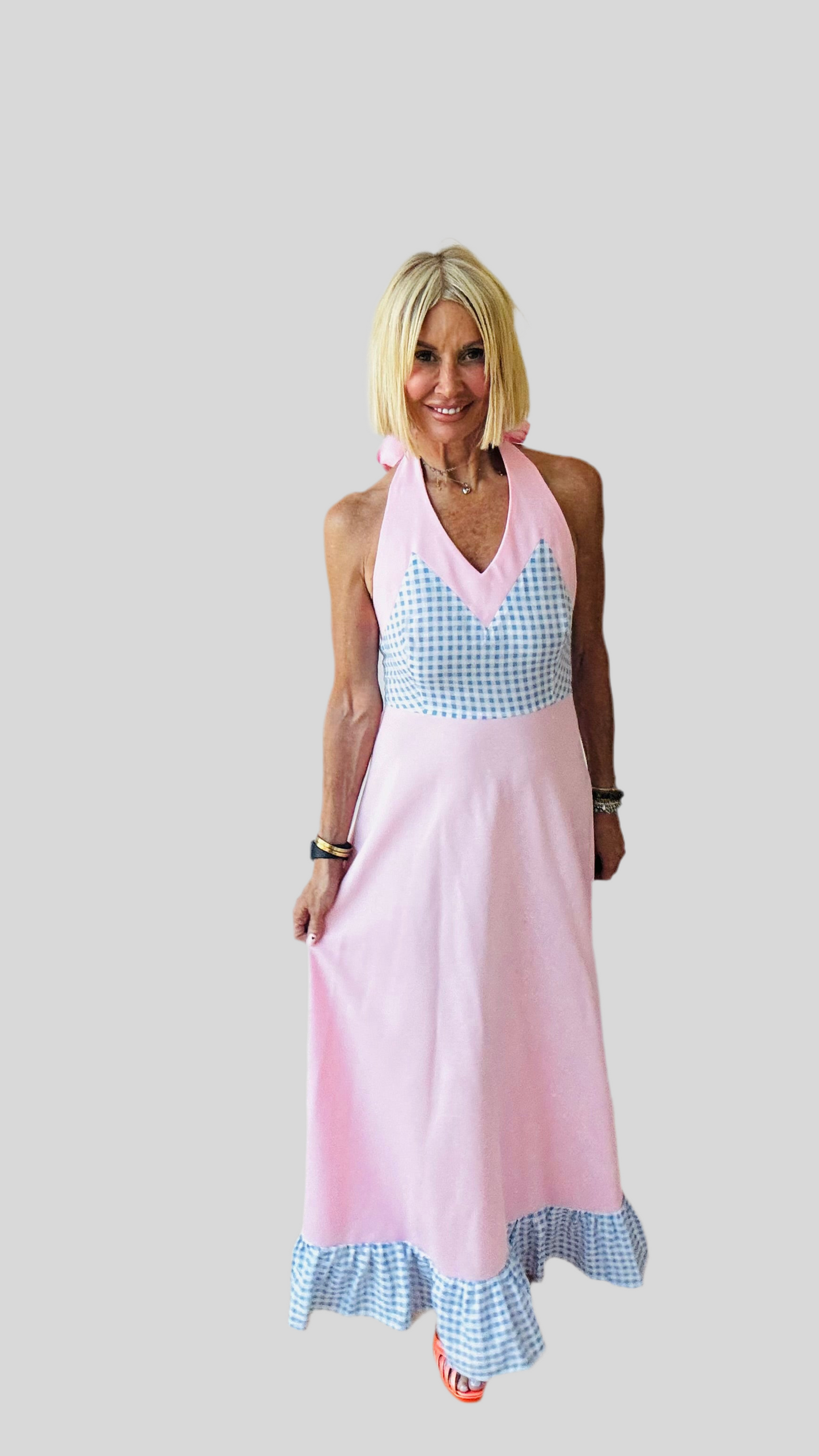 Pretty Gingham Maxi Dress.