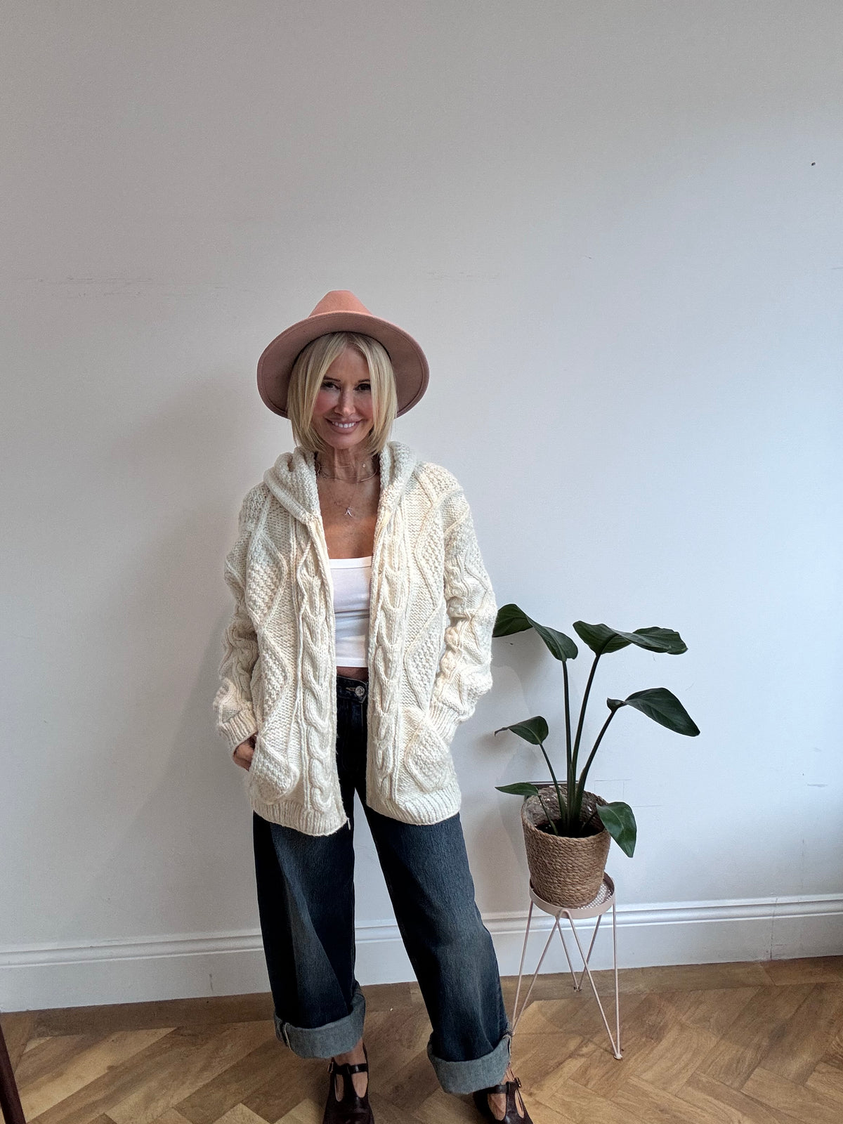 Stunning Vintage Aran Hooded Knit