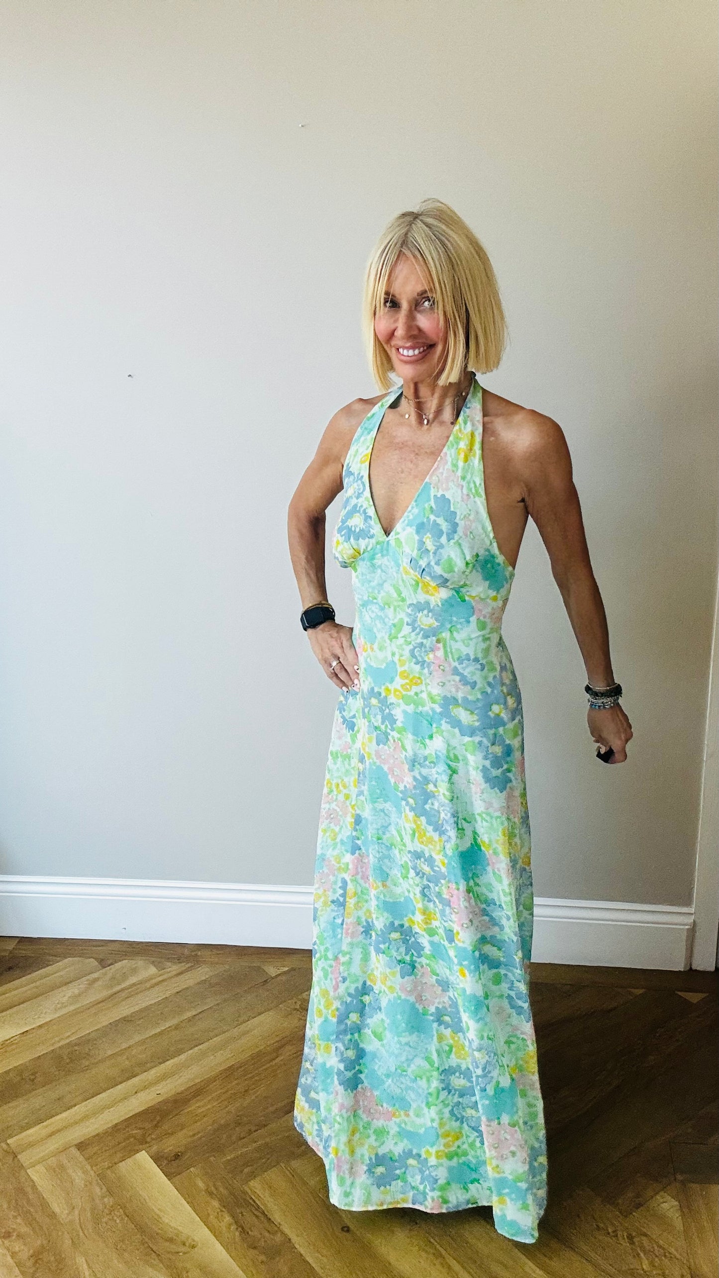 1970’s Floral Halter Dress