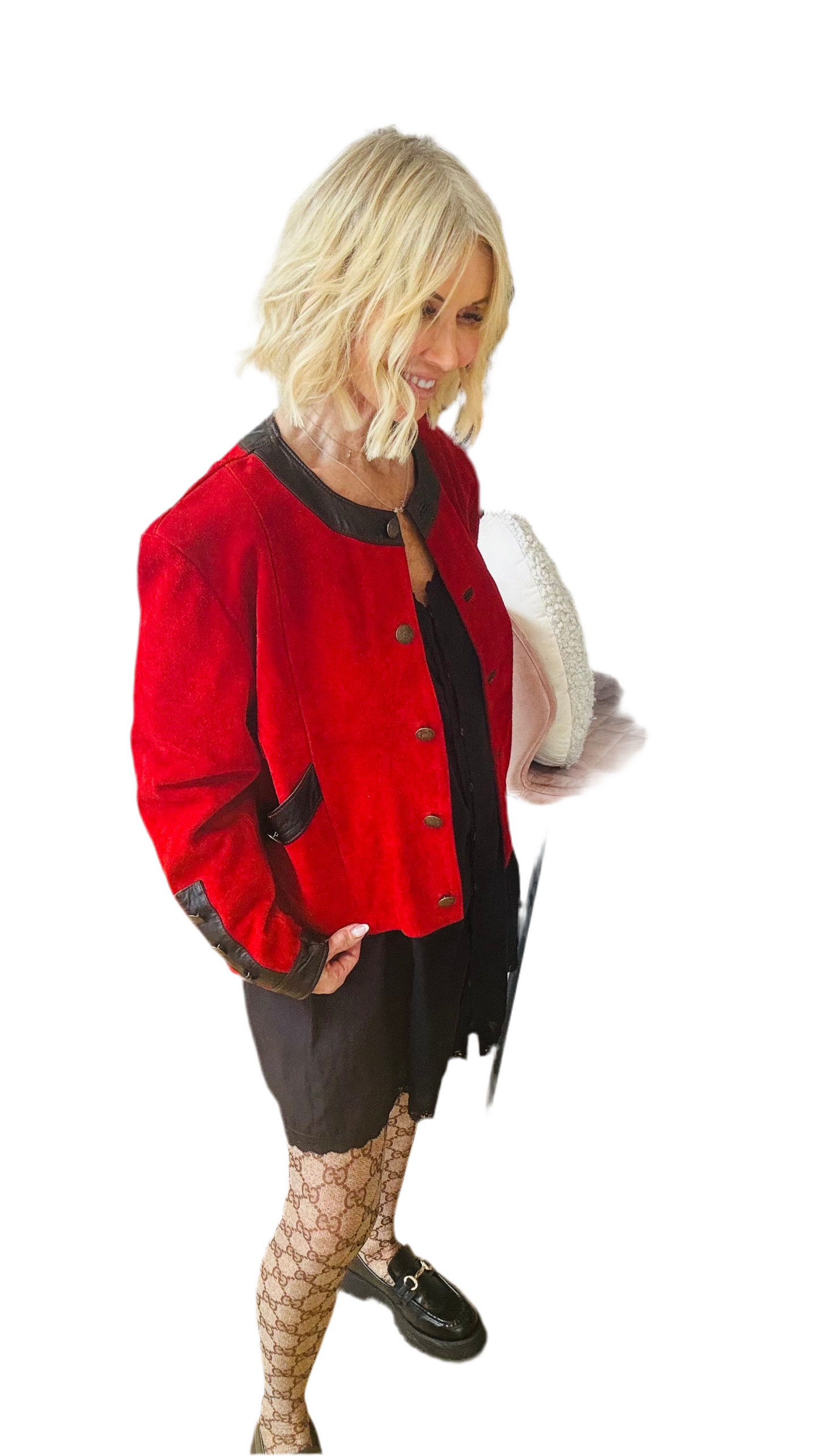 1980’s Suede Jacket with Leather Trim