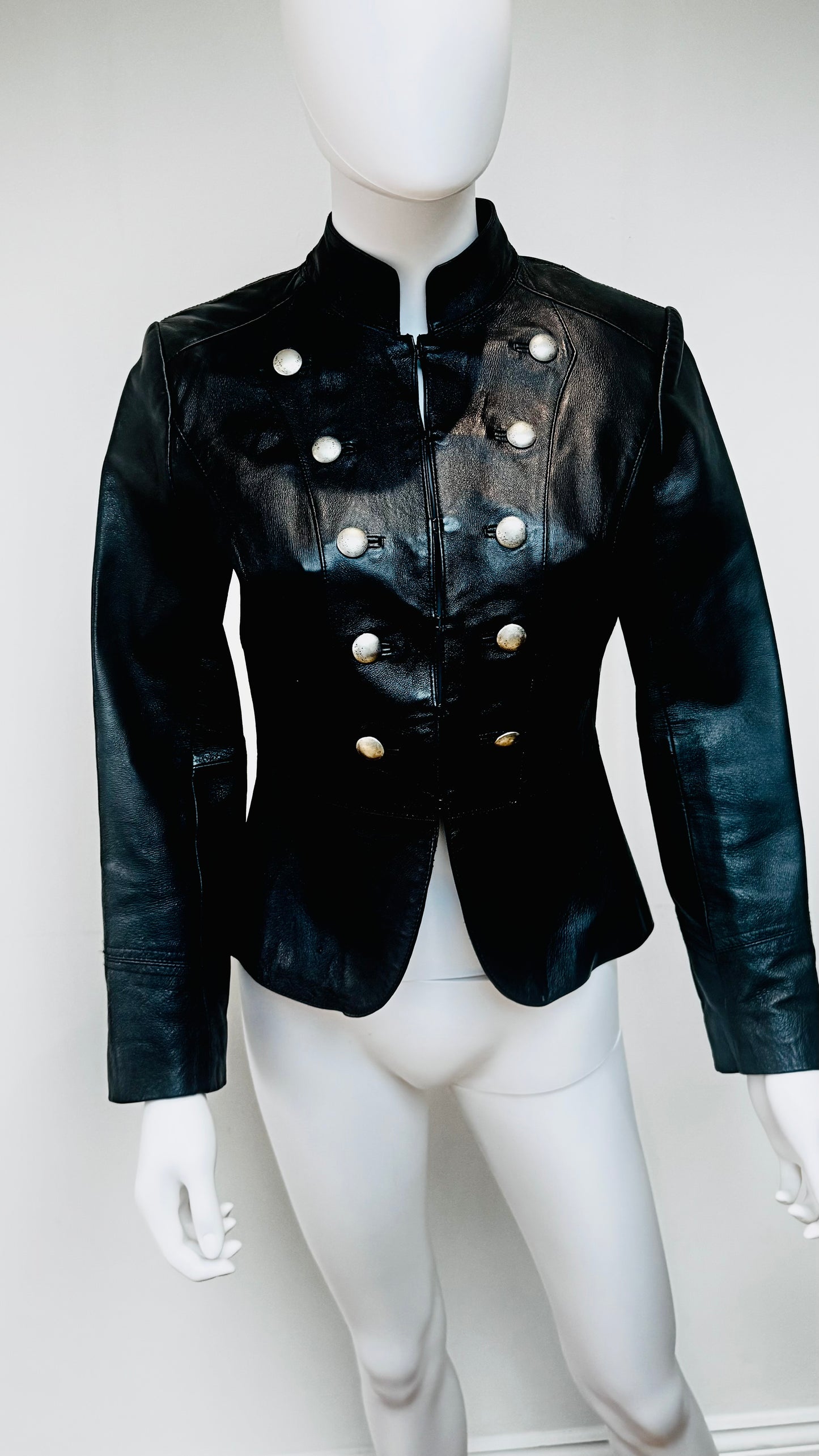 Vintage “Napoleon “ Style Leather Jacket