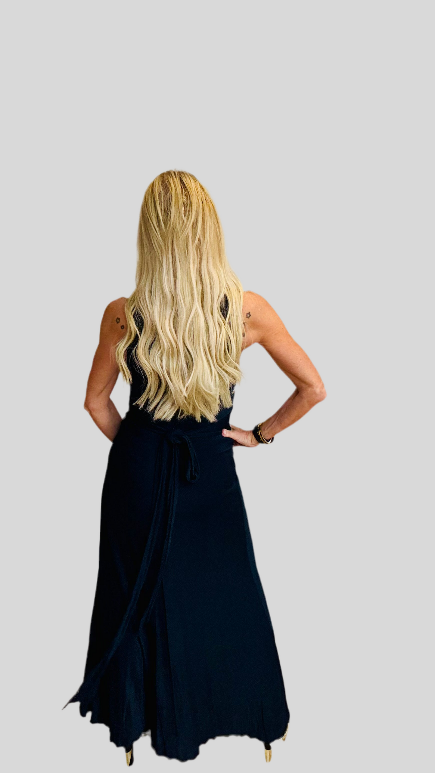 Vintage Black Keyhole Maxi Dress Size 6 to size 8