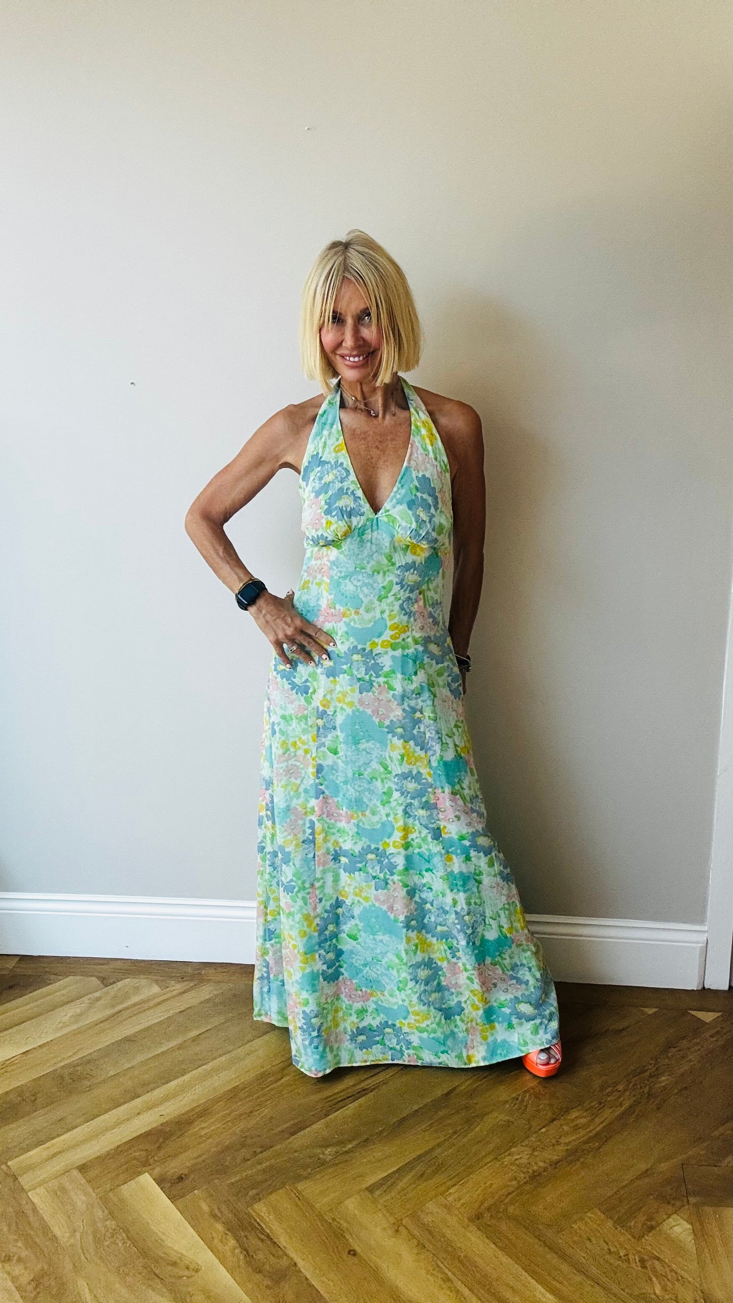 1970’s Floral Halter Dress