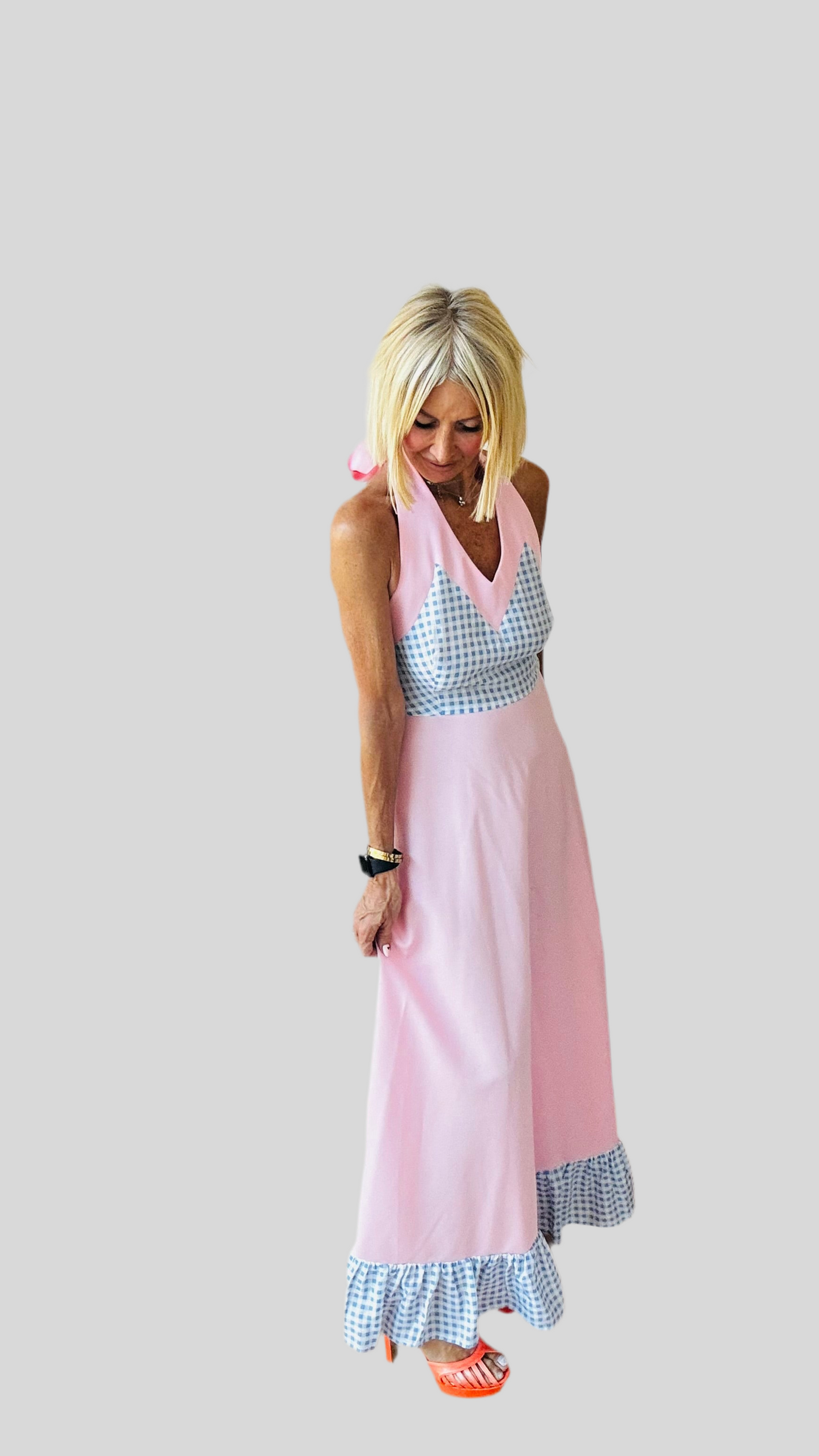 Pretty Gingham Maxi Dress.