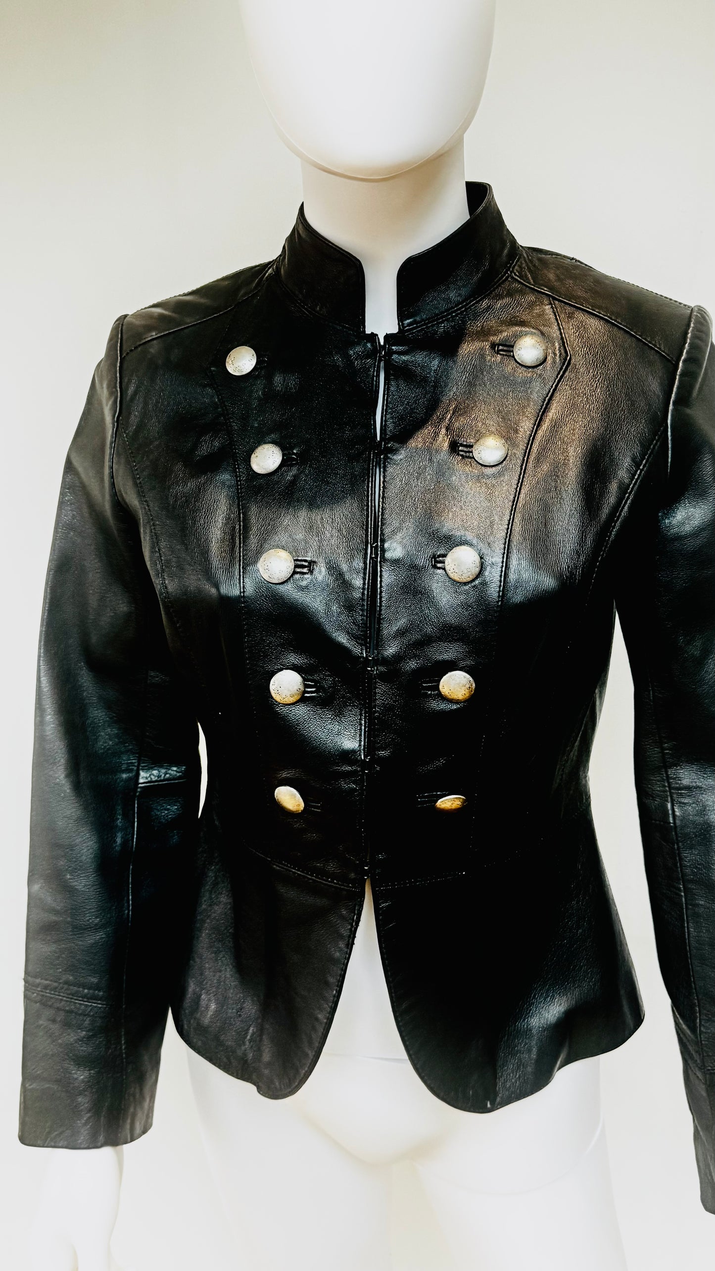 Vintage “Napoleon “ Style Leather Jacket