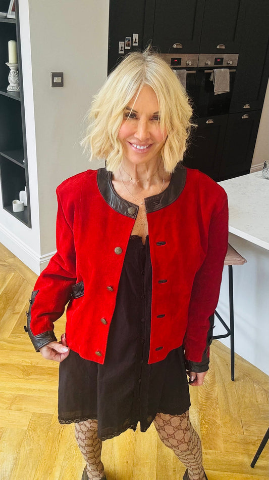 1980’s Suede Jacket with Leather Trim