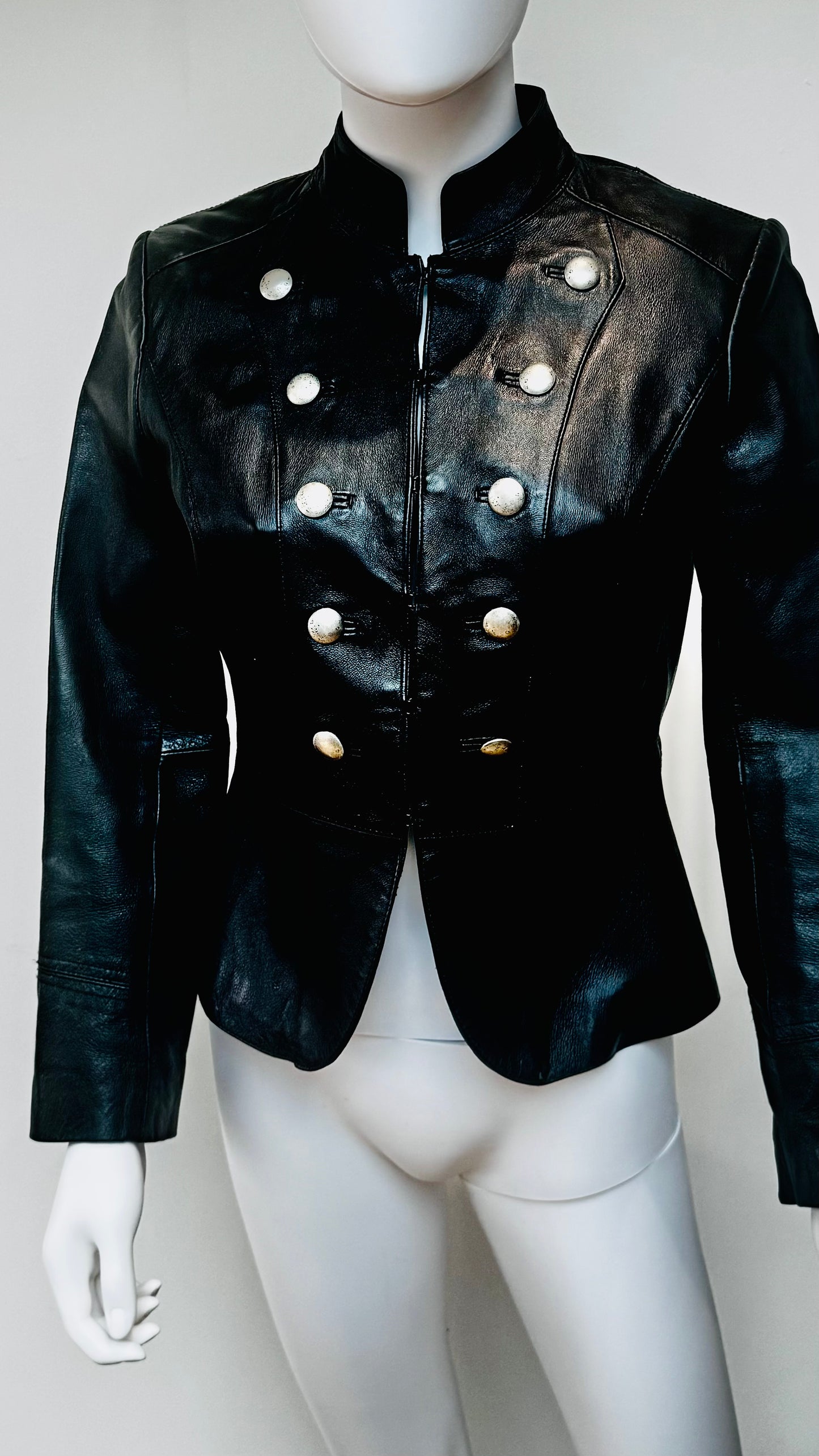 Vintage “Napoleon “ Style Leather Jacket