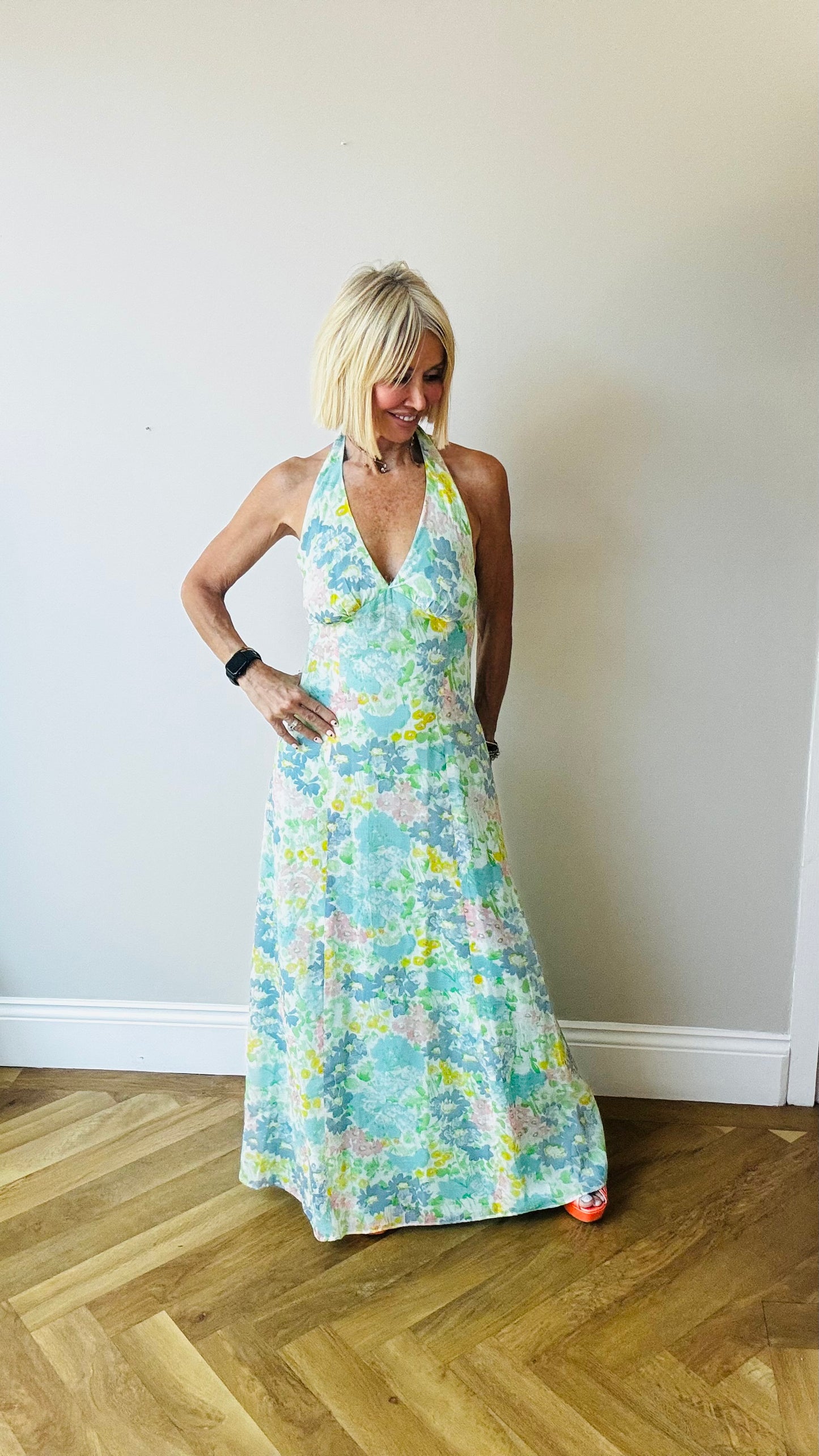 1970’s Floral Halter Dress