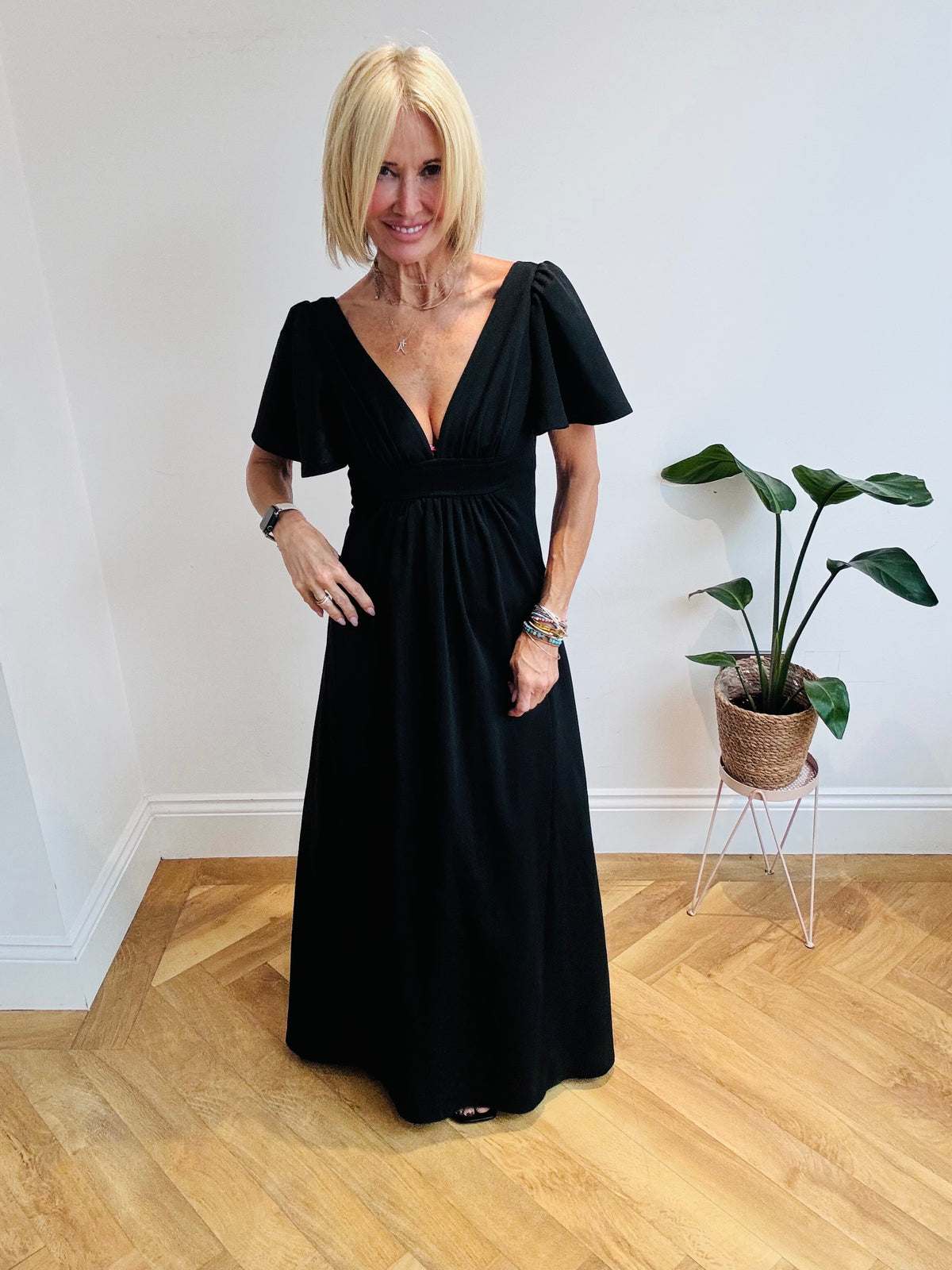 Deep V Maxi Dress
