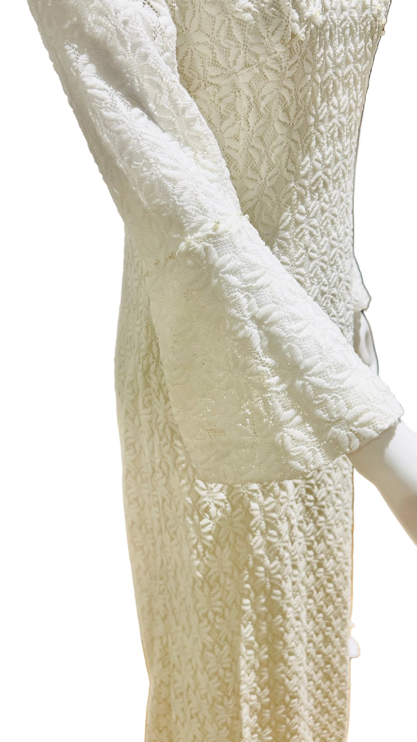 1970’s Lace Dagger Collar Bell Sleeved Maxi