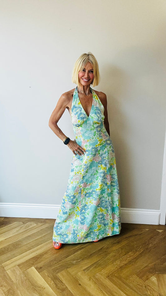 1970’s Floral Halter Dress