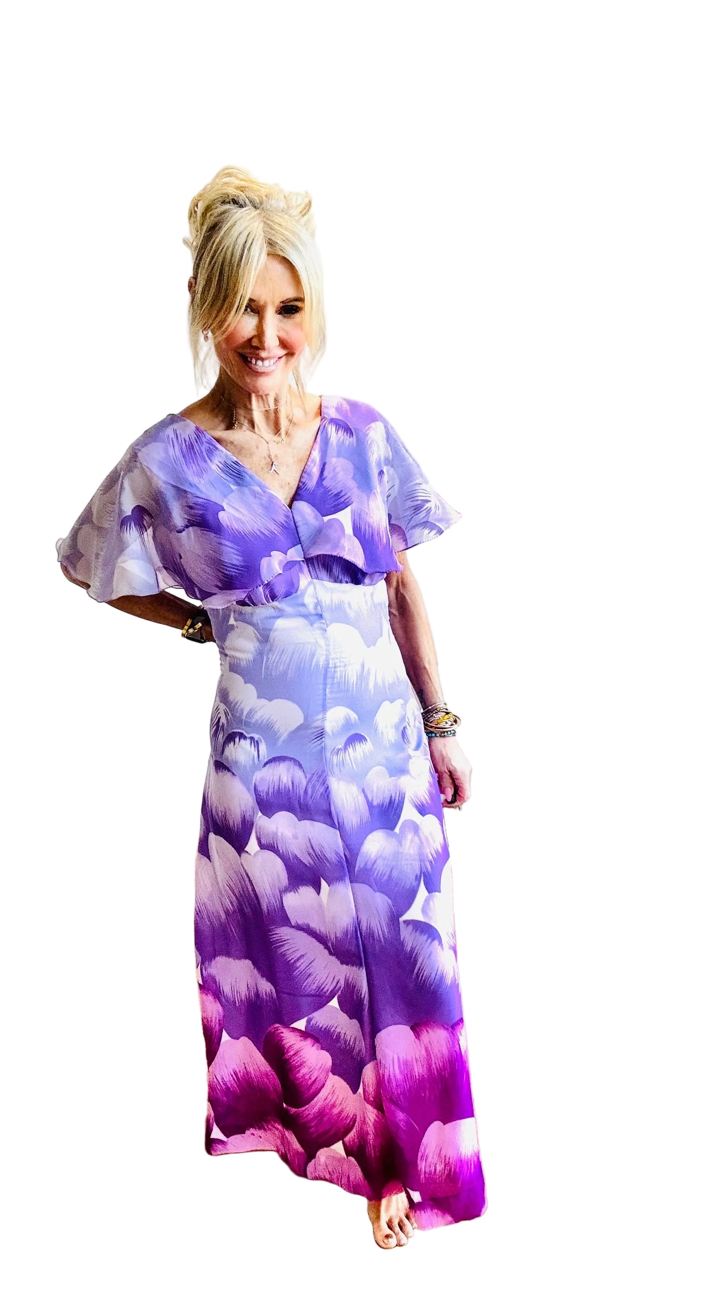 “Modell” Caped Sleeve Maxi Dress