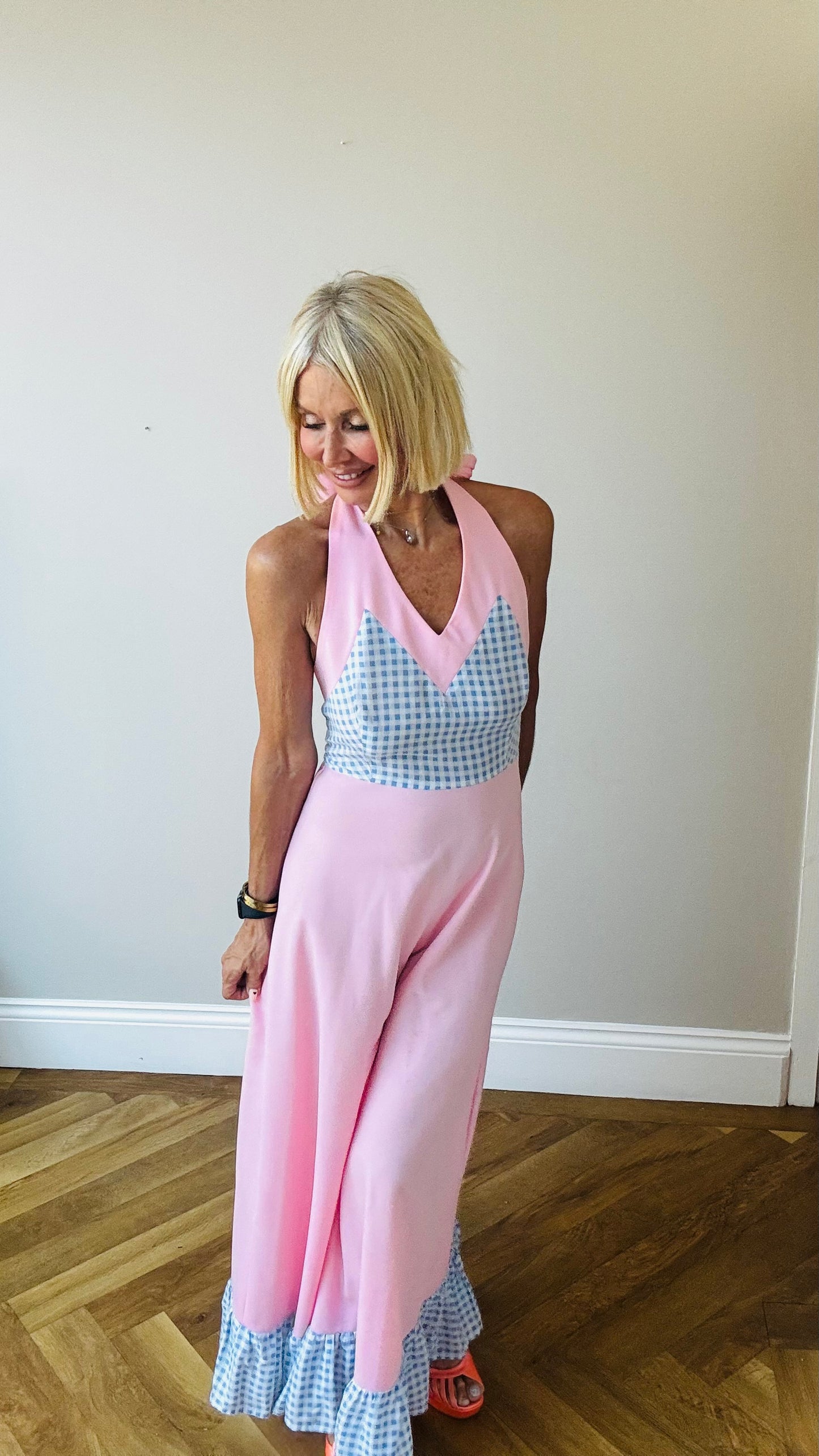 Pretty Gingham Maxi Dress.