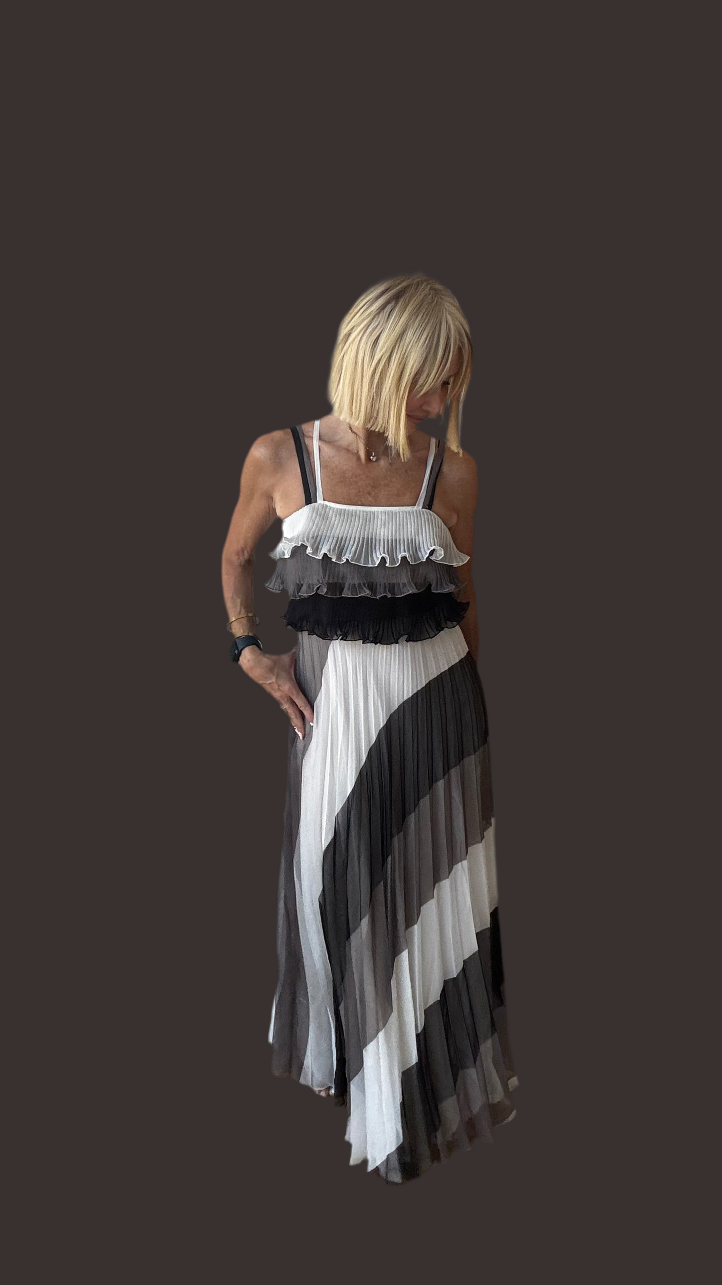 1970’s Stunning Pleated Maxi Dress
