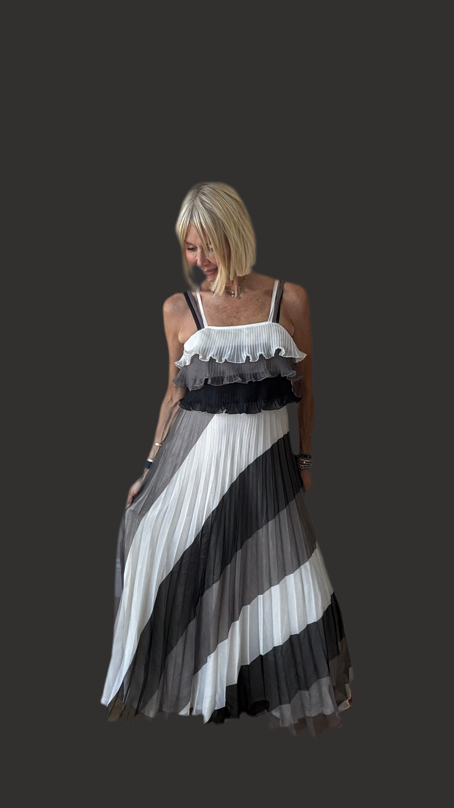 1970’s Stunning Pleated Maxi Dress