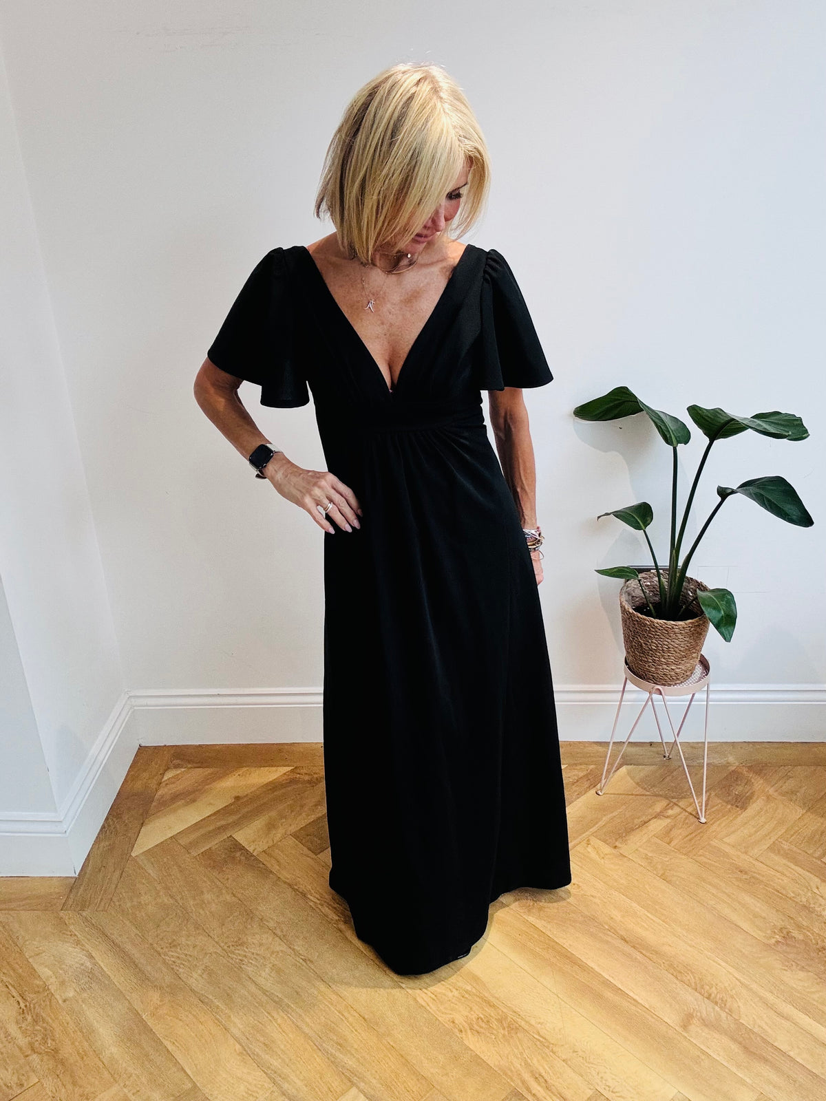 Deep V Maxi Dress