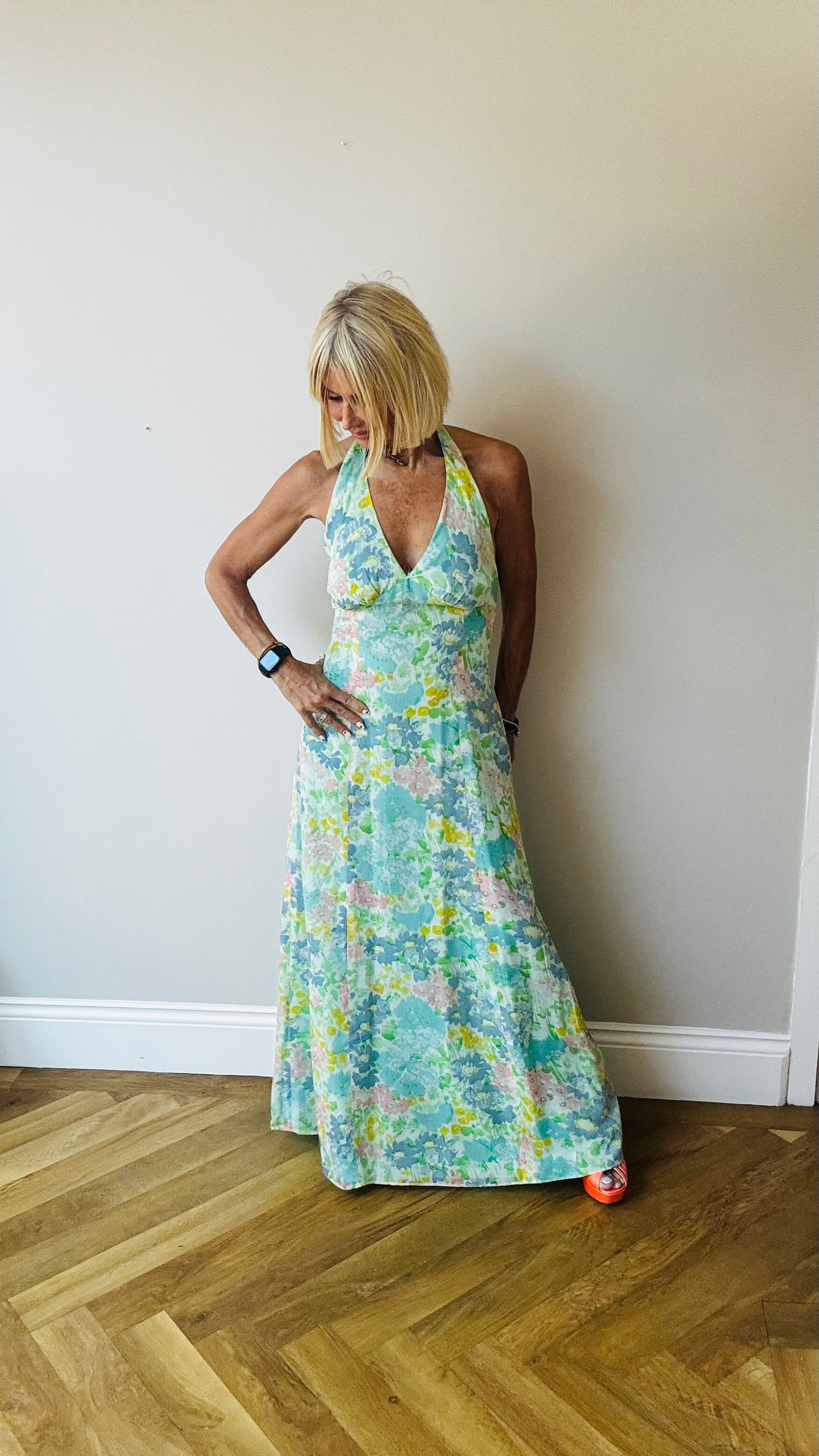 1970’s Floral Halter Dress
