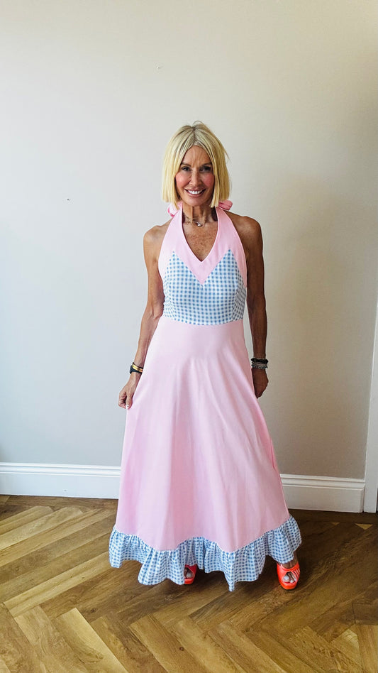 Pretty Gingham Maxi Dress.