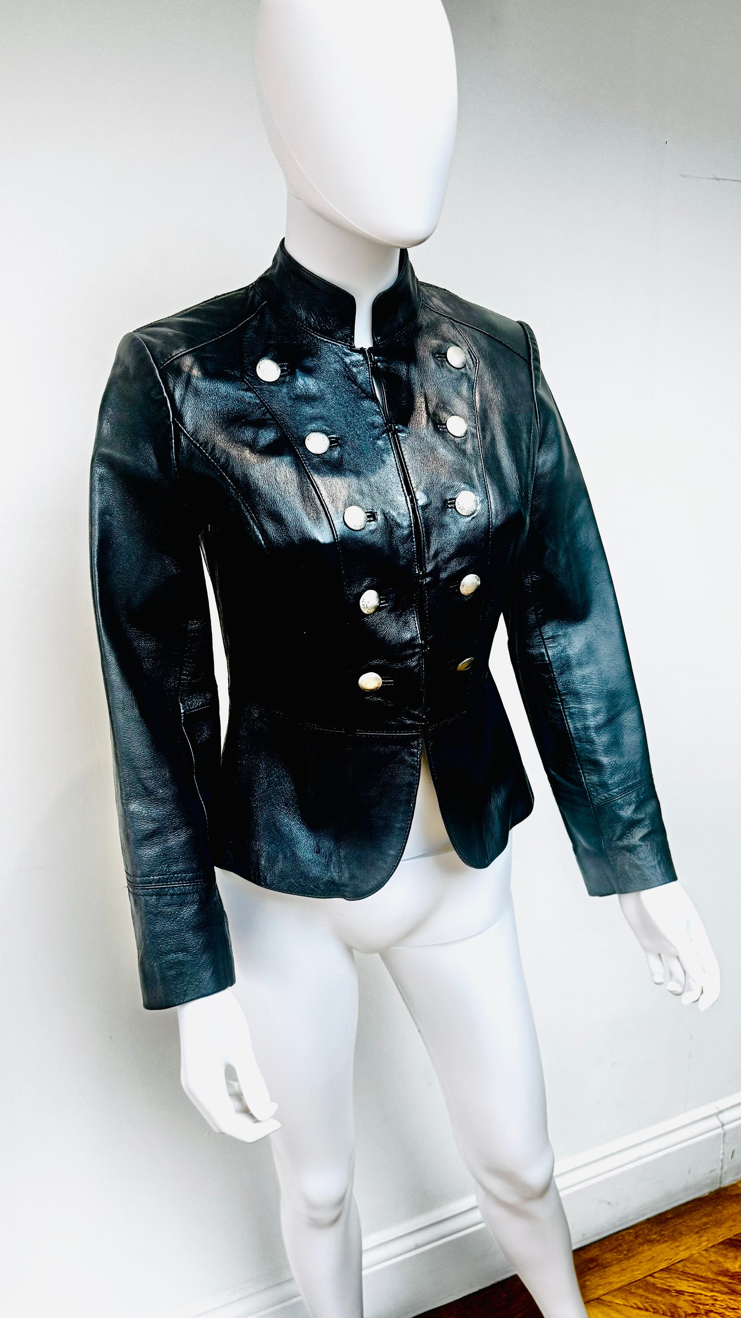 Vintage “Napoleon “ Style Leather Jacket