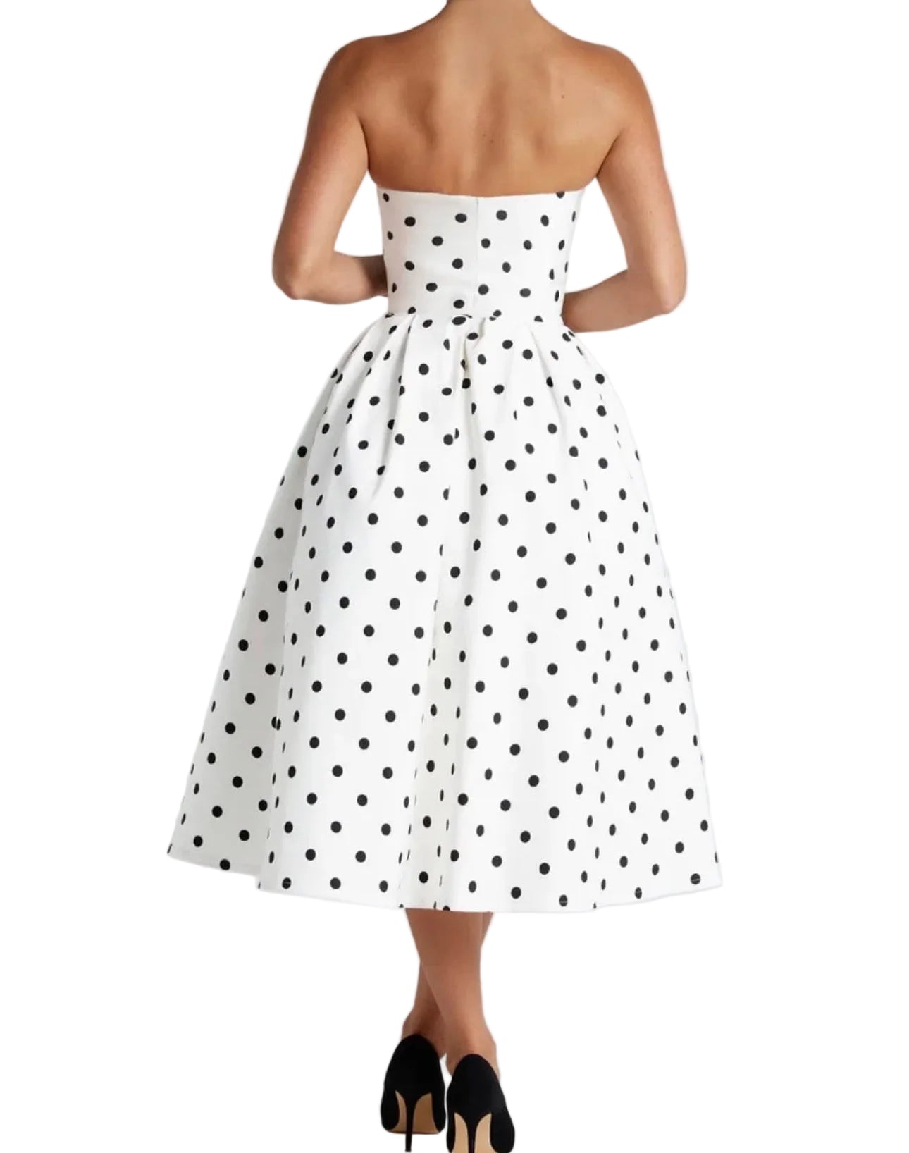“Edith” Polka Dot Midi Dress