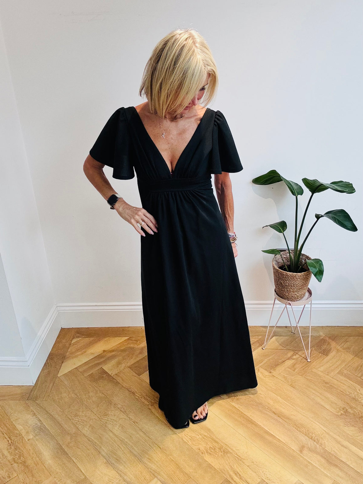Deep V Maxi Dress
