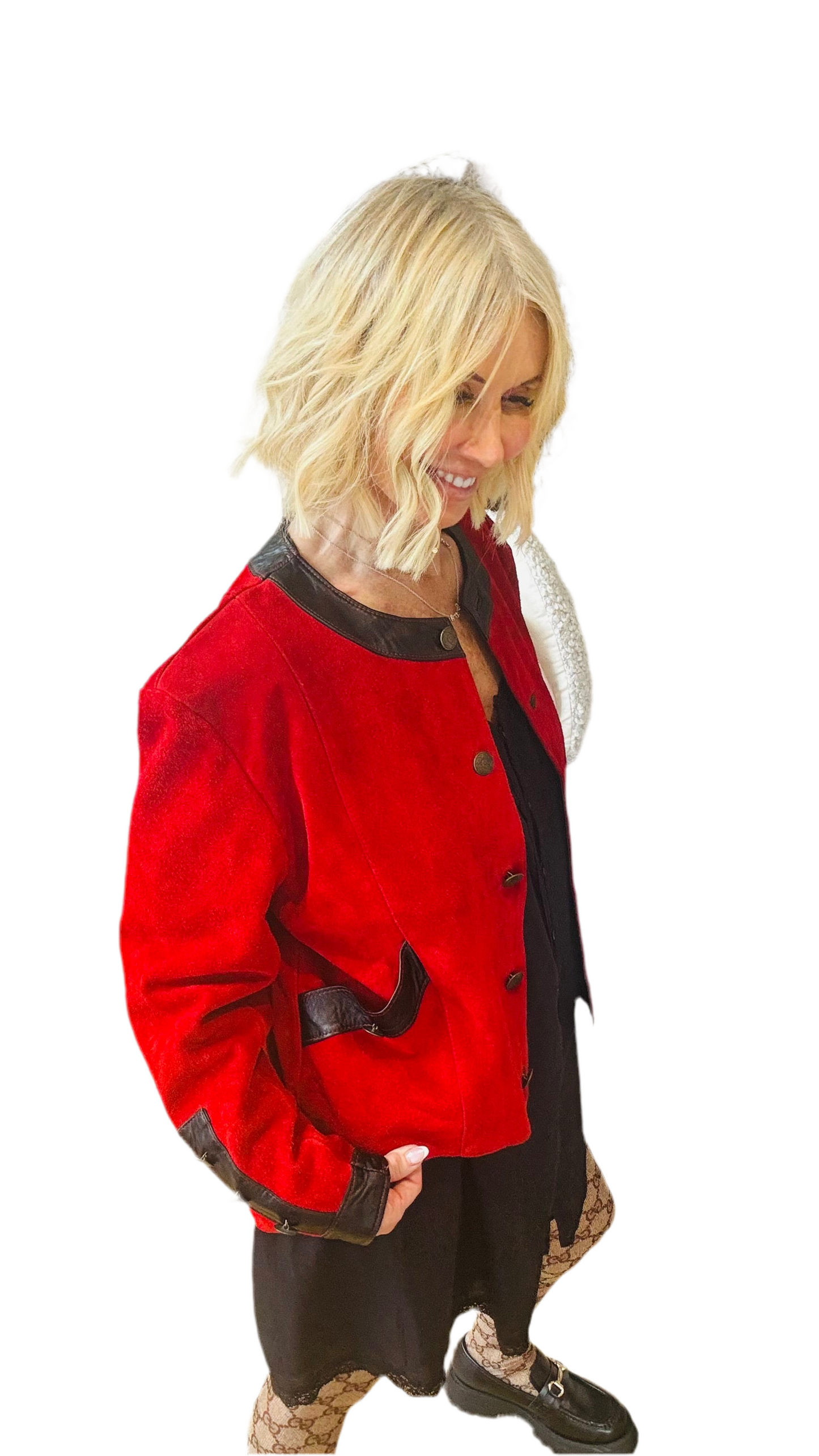 1980’s Suede Jacket with Leather Trim