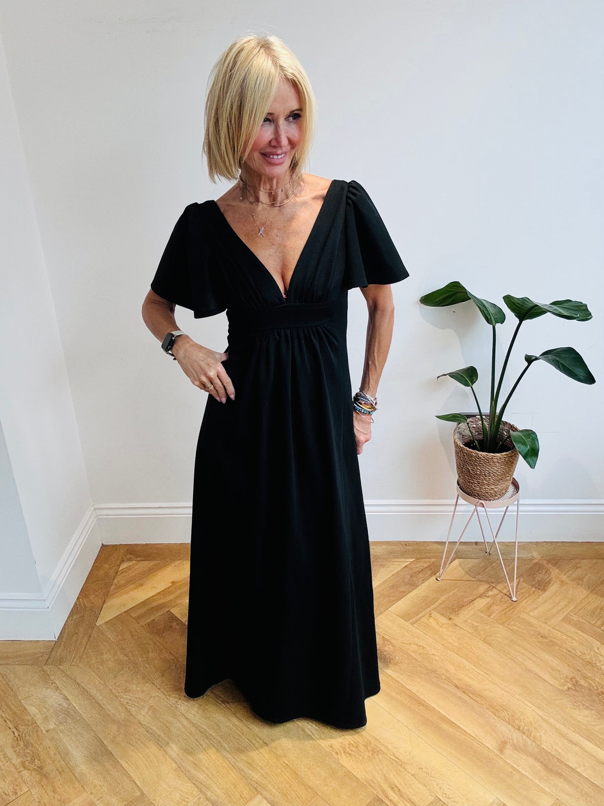 Deep V Maxi Dress