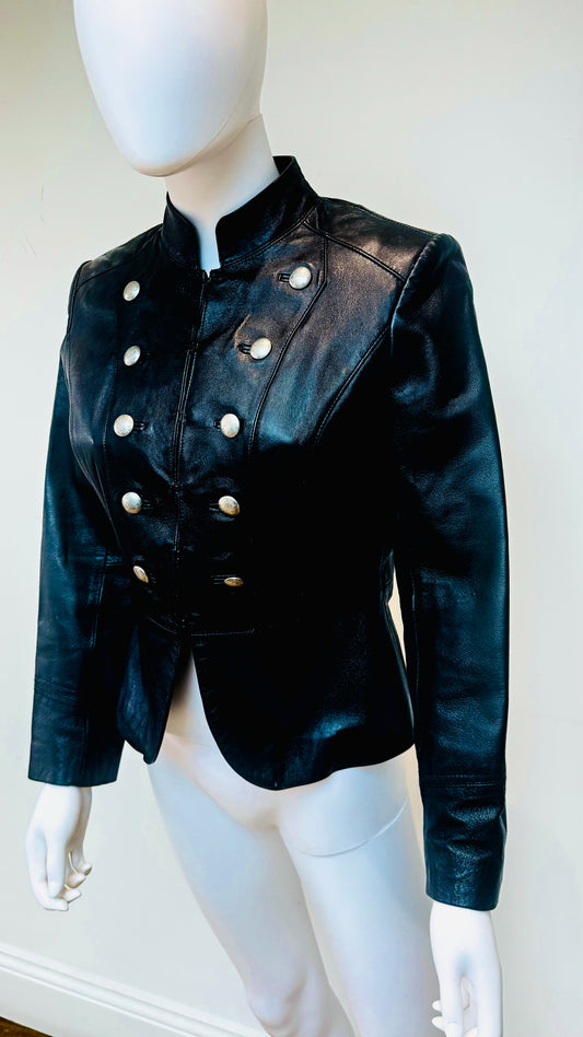 Vintage “Napoleon “ Style Leather Jacket